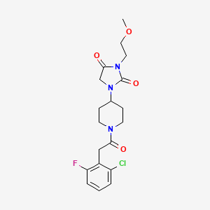 molecular formula C19H23ClFN3O4 B2756808 1-(1-(2-(2-氯-6-氟苯基)乙酰)哌啶-4-基)-3-(2-甲氧基乙基)咪唑烷-2,4-二酮 CAS No. 2192746-12-4