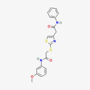 molecular formula C20H19N3O3S2 B2756809 N-(3-methoxyphenyl)-2-((4-(2-oxo-2-(phenylamino)ethyl)thiazol-2-yl)thio)acetamide CAS No. 941937-67-3