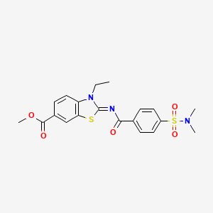 Methyl 2-[4-(dimethylsulfamoyl)benzoyl]imino-3-ethyl-1,3-benzothiazole-6-carboxylate