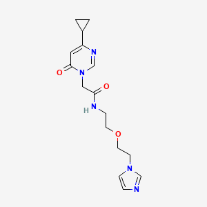 molecular formula C16H21N5O3 B2756813 N-(2-(2-(1H-imidazol-1-yl)ethoxy)ethyl)-2-(4-cyclopropyl-6-oxopyrimidin-1(6H)-yl)acetamide CAS No. 2034495-94-6