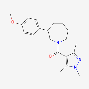 molecular formula C20H27N3O2 B2756815 (3-(4-methoxyphenyl)azepan-1-yl)(1,3,5-trimethyl-1H-pyrazol-4-yl)methanone CAS No. 1795197-33-9