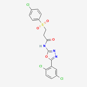 3-((4-chlorophenyl)sulfonyl)-N-(5-(2,5-dichlorophenyl)-1,3,4-oxadiazol-2-yl)propanamide