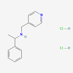 molecular formula C14H18Cl2N2 B2756826 1-phenyl-N-(pyridin-4-ylmethyl)ethanamine;dihydrochloride CAS No. 13160-19-5
