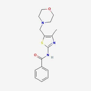 molecular formula C16H19N3O2S B2756831 N-[(2E)-4-methyl-5-(morpholin-4-ylmethyl)-1,3-thiazol-2(3H)-ylidene]benzamide CAS No. 457942-03-9
