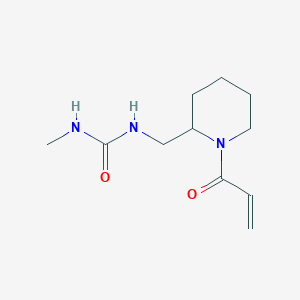 molecular formula C11H19N3O2 B2756838 1-Methyl-3-[(1-prop-2-enoylpiperidin-2-yl)methyl]urea CAS No. 2305441-02-3