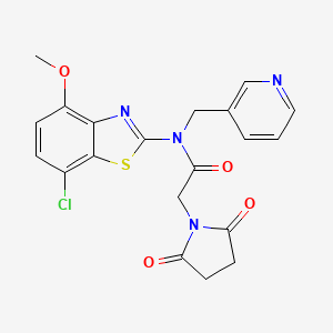 N-(7-chloro-4-methoxybenzo[d]thiazol-2-yl)-2-(2,5-dioxopyrrolidin-1-yl)-N-(pyridin-3-ylmethyl)acetamide
