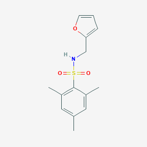 molecular formula C14H17NO3S B275685 N-(furan-2-ylmethyl)-2,4,6-trimethylbenzenesulfonamide 