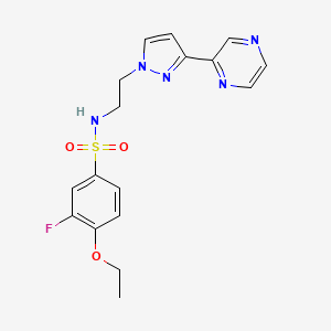 4-ethoxy-3-fluoro-N-(2-(3-(pyrazin-2-yl)-1H-pyrazol-1-yl)ethyl)benzenesulfonamide