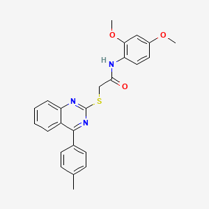 molecular formula C25H23N3O3S B2756856 N-(2,4-dimethoxyphenyl)-2-[4-(4-methylphenyl)quinazolin-2-ylthio]acetamide CAS No. 923677-73-0