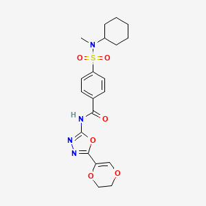 4-(N-cyclohexyl-N-methylsulfamoyl)-N-(5-(5,6-dihydro-1,4-dioxin-2-yl)-1,3,4-oxadiazol-2-yl)benzamide