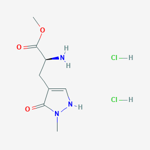 Methyl (2S)-2-amino-3-(2-methyl-3-oxo-1H-pyrazol-4-yl)propanoate;dihydrochloride