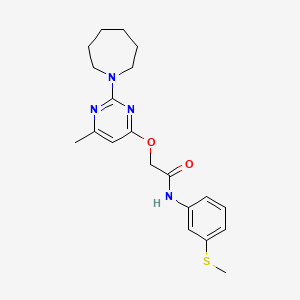 molecular formula C20H26N4O2S B2756866 2-{[2-(azepan-1-yl)-6-methylpyrimidin-4-yl]oxy}-N-[3-(methylsulfanyl)phenyl]acetamide CAS No. 1251616-83-7