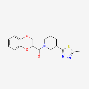 molecular formula C17H19N3O3S B2756885 1-(2,3-dihydro-1,4-benzodioxine-2-carbonyl)-3-(5-methyl-1,3,4-thiadiazol-2-yl)piperidine CAS No. 1226434-47-4