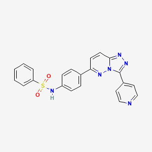 molecular formula C22H16N6O2S B2756886 N-(4-(3-(pyridin-4-yl)-[1,2,4]triazolo[4,3-b]pyridazin-6-yl)phenyl)benzenesulfonamide CAS No. 891135-67-4