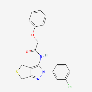 molecular formula C19H16ClN3O2S B2756890 N-(2-(3-chlorophenyl)-4,6-dihydro-2H-thieno[3,4-c]pyrazol-3-yl)-2-phenoxyacetamide CAS No. 450341-09-0