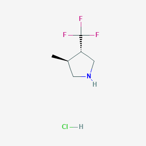 molecular formula C6H11ClF3N B2756896 trans-3-Methyl-4-(trifluoromethyl)pyrrolidine hydrochloride CAS No. 2173996-75-1