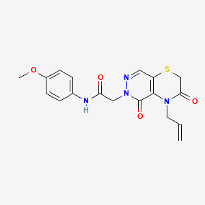 molecular formula C18H18N4O4S B2756897 2-(4-allyl-3,5-dioxo-3,4-dihydro-2H-pyridazino[4,5-b][1,4]thiazin-6(5H)-yl)-N-(4-methoxyphenyl)acetamide CAS No. 1251670-26-4