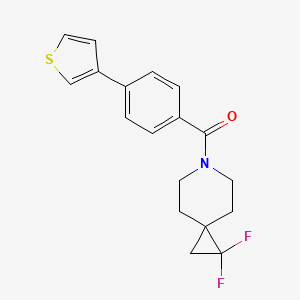 molecular formula C18H17F2NOS B2756905 (1,1-Difluoro-6-azaspiro[2.5]octan-6-yl)(4-(thiophen-3-yl)phenyl)methanone CAS No. 2097915-76-7