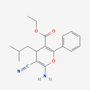 Ethyl 6-amino-5-cyano-4-isobutyl-2-phenyl-4H-pyran-3-carboxylate