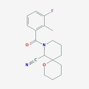 molecular formula C18H21FN2O2 B2756909 8-(3-Fluoro-2-methylbenzoyl)-1-oxa-8-azaspiro[5.5]undecane-7-carbonitrile CAS No. 2223798-89-6