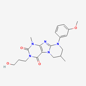 3-(3-hydroxypropyl)-9-(3-methoxyphenyl)-1,7-dimethyl-7,8-dihydro-6H-purino[7,8-a]pyrimidine-2,4-dione