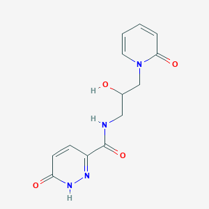 molecular formula C13H14N4O4 B2756927 N-(2-hydroxy-3-(2-oxopyridin-1(2H)-yl)propyl)-6-oxo-1,6-dihydropyridazine-3-carboxamide CAS No. 1797187-87-1
