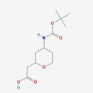 2-[4-[(2-Methylpropan-2-yl)oxycarbonylamino]oxan-2-yl]acetic acid