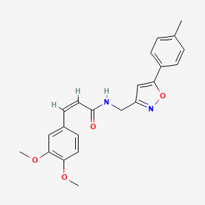 molecular formula C22H22N2O4 B2756936 (Z)-3-(3,4-二甲氧基苯基)-N-((5-(对甲苯基)异噁唑-3-基)甲基)丙烯酰胺 CAS No. 946344-46-3