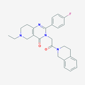 3-(2-(3,4-dihydroisoquinolin-2(1H)-yl)-2-oxoethyl)-6-ethyl-2-(4-fluorophenyl)-5,6,7,8-tetrahydropyrido[4,3-d]pyrimidin-4(3H)-one