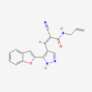 (Z)-3-[5-(1-benzofuran-2-yl)-1H-pyrazol-4-yl]-2-cyano-N-prop-2-enylprop-2-enamide