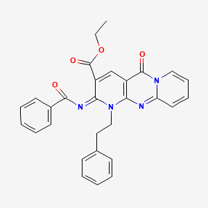 (Z)-ethyl 2-(benzoylimino)-5-oxo-1-phenethyl-2,5-dihydro-1H-dipyrido[1,2-a:2',3'-d]pyrimidine-3-carboxylate