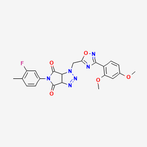 1-((3-(2,4-dimethoxyphenyl)-1,2,4-oxadiazol-5-yl)methyl)-5-(3-fluoro-4-methylphenyl)-1,6a-dihydropyrrolo[3,4-d][1,2,3]triazole-4,6(3aH,5H)-dione