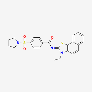 (E)-N-(3-ethylnaphtho[2,1-d]thiazol-2(3H)-ylidene)-4-(pyrrolidin-1-ylsulfonyl)benzamide