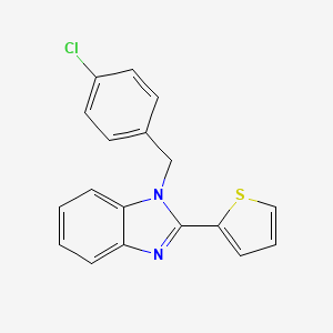 1-[(4-Chlorophenyl)methyl]-2-thiophen-2-ylbenzimidazole