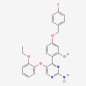 2-(2-Amino-5-(2-ethoxyphenoxy)pyrimidin-4-yl)-5-((4-fluorobenzyl)oxy)phenol