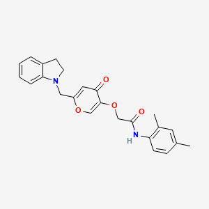 2-[6-(2,3-dihydroindol-1-ylmethyl)-4-oxopyran-3-yl]oxy-N-(2,4-dimethylphenyl)acetamide