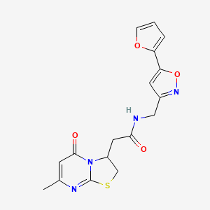 N-((5-(furan-2-yl)isoxazol-3-yl)methyl)-2-(7-methyl-5-oxo-3,5-dihydro-2H-thiazolo[3,2-a]pyrimidin-3-yl)acetamide