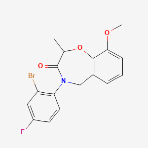 molecular formula C17H15BrFNO3 B2757008 4-(2-bromo-4-fluorophenyl)-9-methoxy-2-methyl-4,5-dihydro-1,4-benzoxazepin-3(2H)-one CAS No. 1396869-12-7
