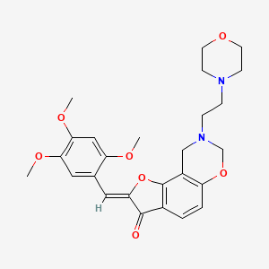 molecular formula C26H30N2O7 B2757018 (Z)-8-(2-morpholinoethyl)-2-(2,4,5-trimethoxybenzylidene)-8,9-dihydro-2H-benzofuro[7,6-e][1,3]oxazin-3(7H)-one CAS No. 929444-94-0