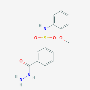 molecular formula C14H15N3O4S B2757019 3-(hydrazinecarbonyl)-N-(2-methoxyphenyl)benzene-1-sulfonamide CAS No. 145352-94-9