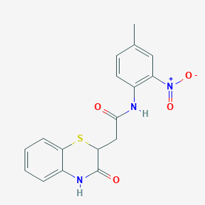 molecular formula C17H15N3O4S B2757020 N-(4-甲基-2-硝基苯基)-2-(3-氧代-3,4-二氢-2H-1,4-苯并噻嗪-2-基)乙酰胺 CAS No. 303226-05-3