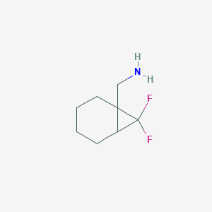 molecular formula C8H13F2N B2757028 (7,7-Difluoro-1-bicyclo[4.1.0]heptanyl)methanamine CAS No. 2253632-35-6