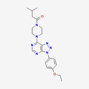 molecular formula C21H27N7O2 B2757040 1-(4-(3-(4-ethoxyphenyl)-3H-[1,2,3]triazolo[4,5-d]pyrimidin-7-yl)piperazin-1-yl)-3-methylbutan-1-one CAS No. 920185-22-4