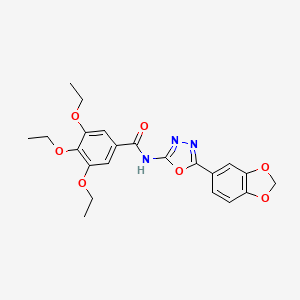 molecular formula C22H23N3O7 B2757055 N-(5-(benzo[d][1,3]dioxol-5-yl)-1,3,4-oxadiazol-2-yl)-3,4,5-triethoxybenzamide CAS No. 922090-33-3