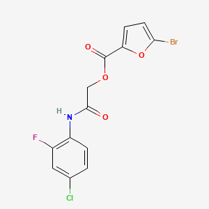 molecular formula C13H8BrClFNO4 B2757059 [(4-Chloro-2-fluorophenyl)carbamoyl]methyl 5-bromofuran-2-carboxylate CAS No. 436111-09-0