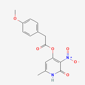 (6-methyl-3-nitro-2-oxo-1H-pyridin-4-yl) 2-(4-methoxyphenyl)acetate