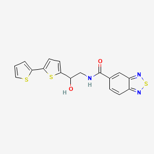 molecular formula C17H13N3O2S3 B2757066 N-(2-{[2,2'-bithiophene]-5-yl}-2-hydroxyethyl)-2,1,3-benzothiadiazole-5-carboxamide CAS No. 2097913-60-3