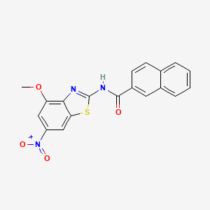 molecular formula C19H13N3O4S B2757067 N-(4-甲氧基-6-硝基-1,3-苯并噻唑-2-基)萘-2-甲酰胺 CAS No. 313404-22-7