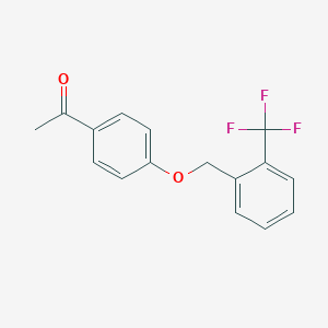 molecular formula C16H13F3O2 B275707 1-(4-{[2-(Trifluoromethyl)benzyl]oxy}phenyl)ethanone 