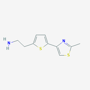 molecular formula C10H12N2S2 B2757076 2-[5-(2-Methyl-1,3-thiazol-4-yl)thiophen-2-yl]ethan-1-amine CAS No. 885526-68-1